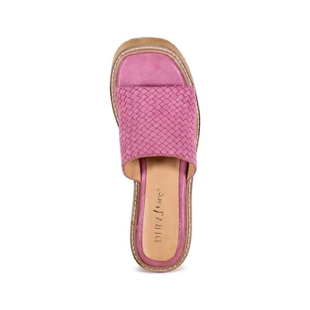 Diba True Stare Down Pink Suede Platform Wedge Sandal 9.5 Boho Beach Coastal